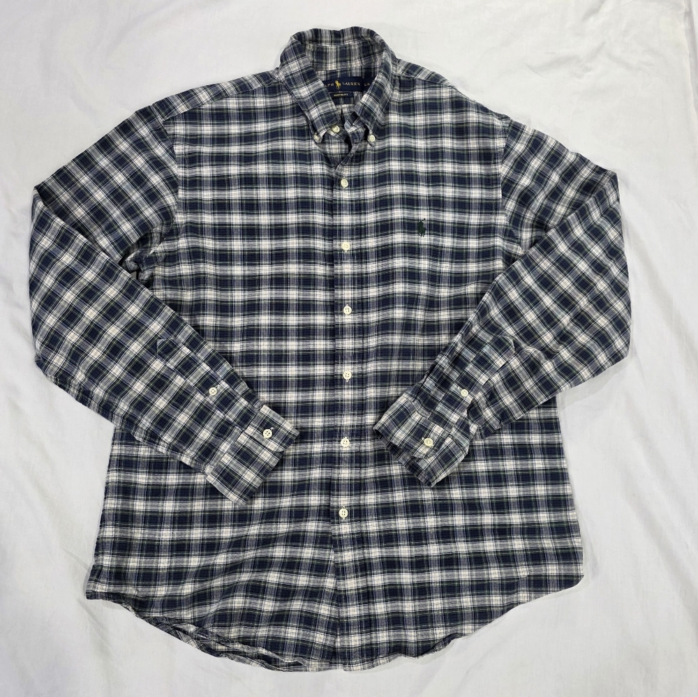 Ralph Lauren Custom Fit Plaid Button Down Shirt Old Money Preppy Ivy League. L